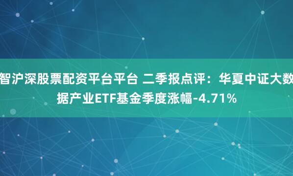 智沪深股票配资平台平台 二季报点评：华夏中证大数据产业ETF基金季度涨幅-4.71%