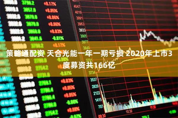 策略通配资 天合光能一年一期亏损 2020年上市3度募资共166亿